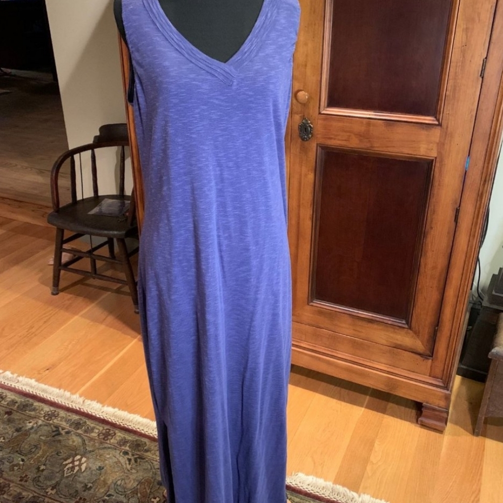 Blue Peace Love World Drape Back Knit Maxi Dress Large
